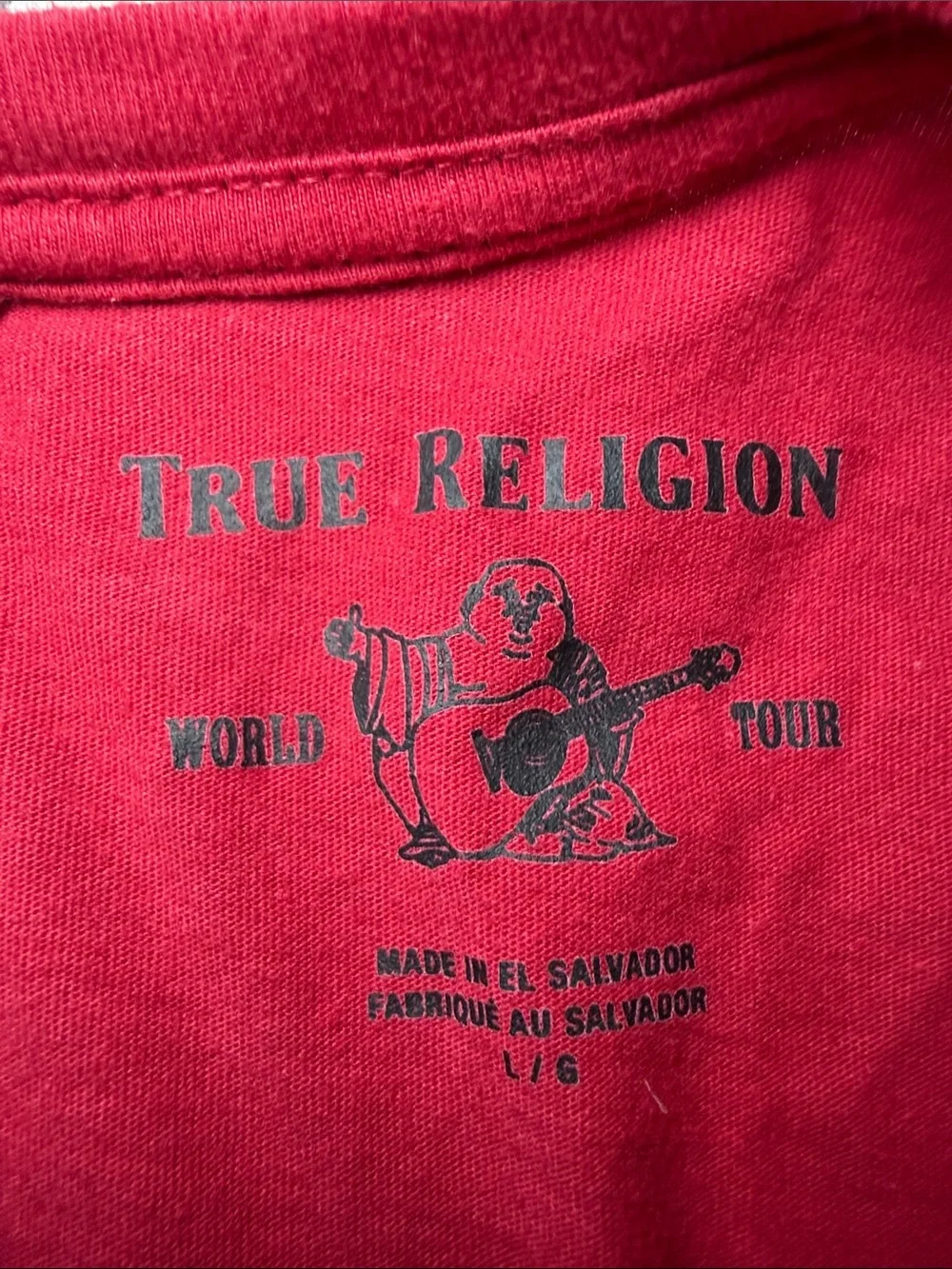 True Religion World Tour Colorblock T-shirt Size Large